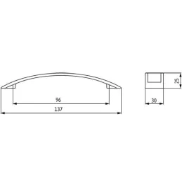 Ručka MOBILIAR / sjajni krom - crna