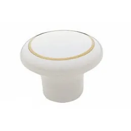 Gumb GOLDY / Bijeli porculan