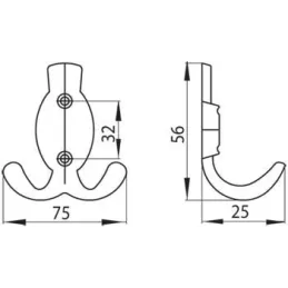 Vješalica rustikalni SEVILA Mini / Stari mjed