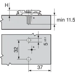 Križna podloga s tufnicama EXPANDO / Onyx