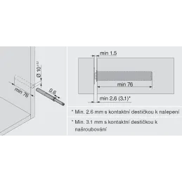 TIP-ON Dugačak gumb 76 mm / Siva