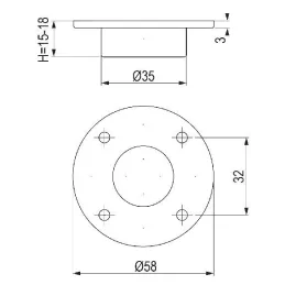 Plastična nožica 35x15 mm / Antracit