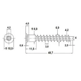 Konfirmat vijci 7x50 Žuti cink / 100kom