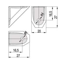 Metalni kutnik s PVC poklopcem - buk / 10 komada