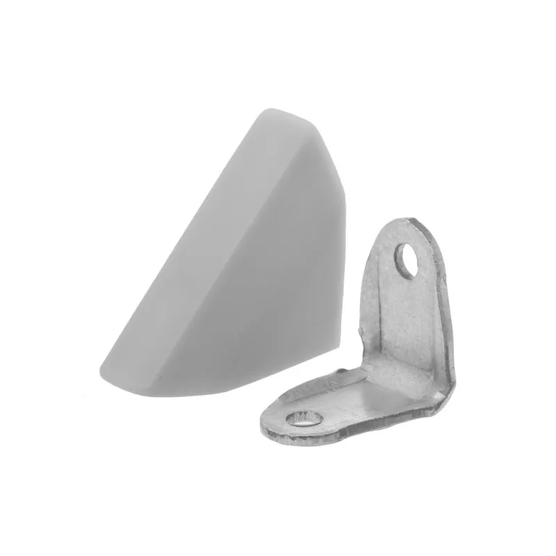 Kutna pločica od metala s PVC poklopcem - siva / 10 kom