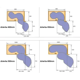 Kutni LeMans ormarić sa ublažavanje PURE ANTRACIT