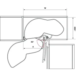 Kutni LeMans ormarić sa ublažavanje PURE ANTRACIT