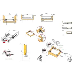 Sakrivene punomasne vodilice KINGSLIDE s prigušenjem i ručkama / 34kg