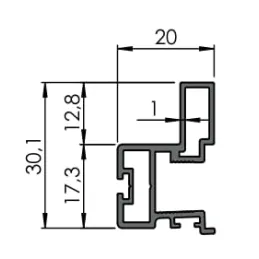 Ručka za klizna vrata TWIN FLAT / Aluminij