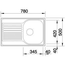 Inox sudoper Blanco TIPO 45 S Compact