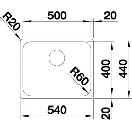 Inox sudoper Blanco SUPRA 500-IF
