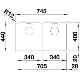 Nerđajući sudoper Blanco ANDANO 340/340-IF