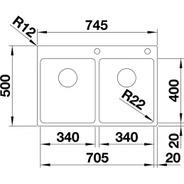 Nerđajući sudoper Blanco ANDANO 500-IF/A / PushControl