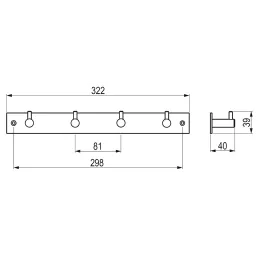 Vješalica GILLY XXL / Crna mat