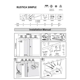Set za klizna vrata Rustica Simple / s ublažavanjem