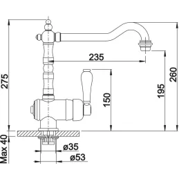 Baterija Blanco TRADON / krom