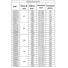 Ventilacijska rešetka MILENIUM / Aluminij