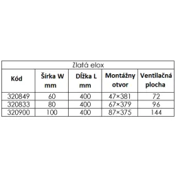 Ventilacijska rešetka MILENIUM / Zlatna