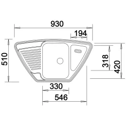 Set Blanco Nehrđajući sudoper TIPO 9 E + Slavina DARAS