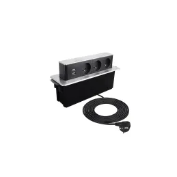 Izvlačna električna utičnica HOPBOX / Brušeni aluminij