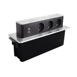 Izvlačna električna utičnica HOPBOX / Brušeni aluminij