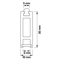 Nosač s poklopcem za LED traku / Crna