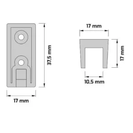 Set završetaka za šipku sa LED svjetlom / Crna