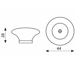 Gumb PIERR / Bijelo-Crni Porculan