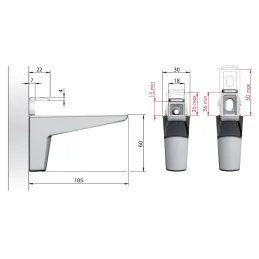 Nosilac za policu VERDES / Siva-par