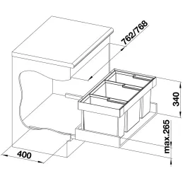 Izvlačna kanta za smeće Blanco FLEXON II 80/3