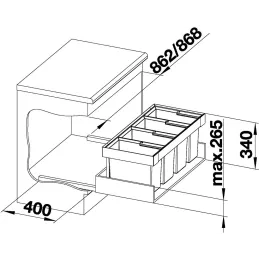 Izvlačni smećnjak Blanco FLEXON II 80/3