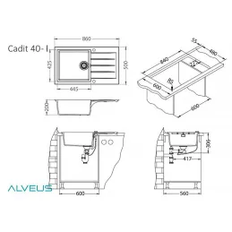 Kameni sudoper Alveus CADIT 40