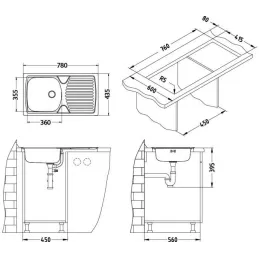 Inox sudoper Alveus BASIC 170