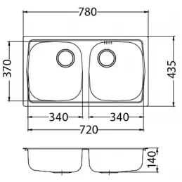 Inox sudoper Alveus BASIC 160 - fi 90