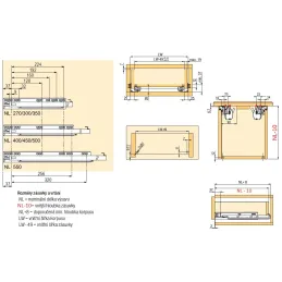 Ocrtani puni izvlačak STRONG RIDE PUSH s ručkama / 35kg