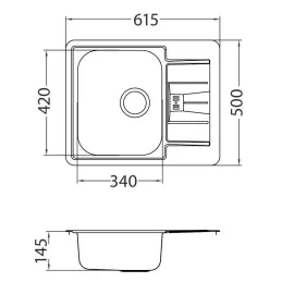 Nehrđajući čelik sudoper Alveus LINE 60