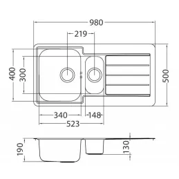 Umivaonik od nehrđajućeg čelika Alveus LINE 10