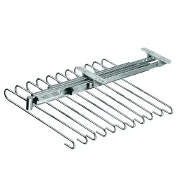 Izvlačni vješalica za hlače sa 11 ramena / sjajni krom