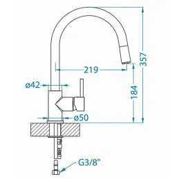 Baterija Alveus VELA - P / krom / tuš