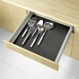 Antiklizna podloga za ladicu FABRIC Crna / 1m