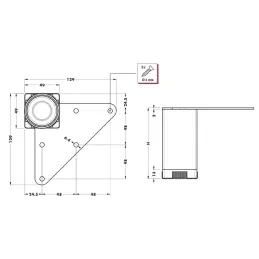 Namještajna nožica KORA / Nehrđajući čelik
