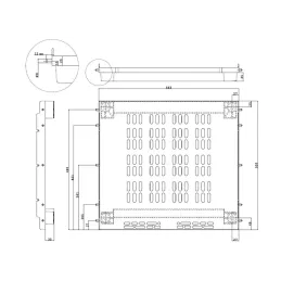 Ventilacija za ugradbeni hladnjak / Crna