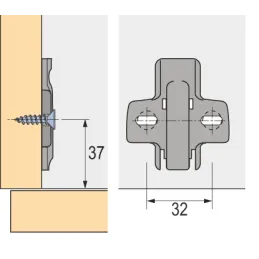 Podložak za zavjese na samorezne vijke HETTICH CLIP