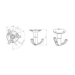 Rotirajući vješalica TWISTER / Crna mat
