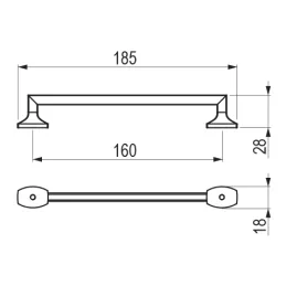 Ručka TILDA / Mat crna