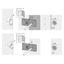 Predložak za bušenje bočnih otvora za okretnice i podloške HETTICH