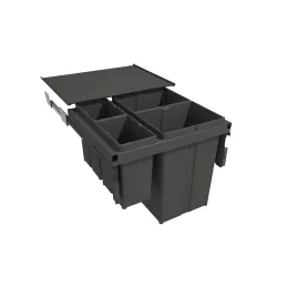 Izvlačna kanta za smeće STAR 600mm - 2x29L + 2x8L s ručkama za vrata / Antracit