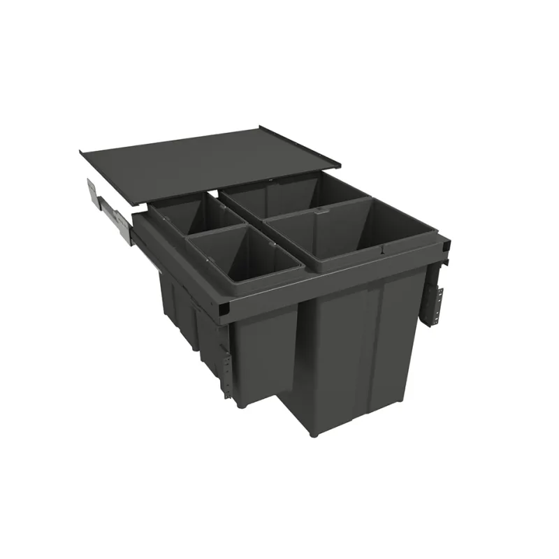 Izvlačna kanta za smeće STAR 600mm - 2x29L + 2x8L s ručkama za vrata / Antracit