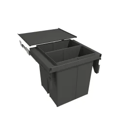 Izvlačni kantu za smeće STAR 600mm - 2x40L s držačima za vrata / Antracit