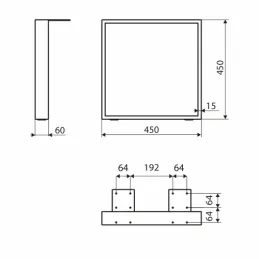 Noge za konferencijski stol NEPTUN Crna / Par